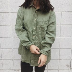 CLUB MONACO MENS LINEN BUTTON UP SHIRT